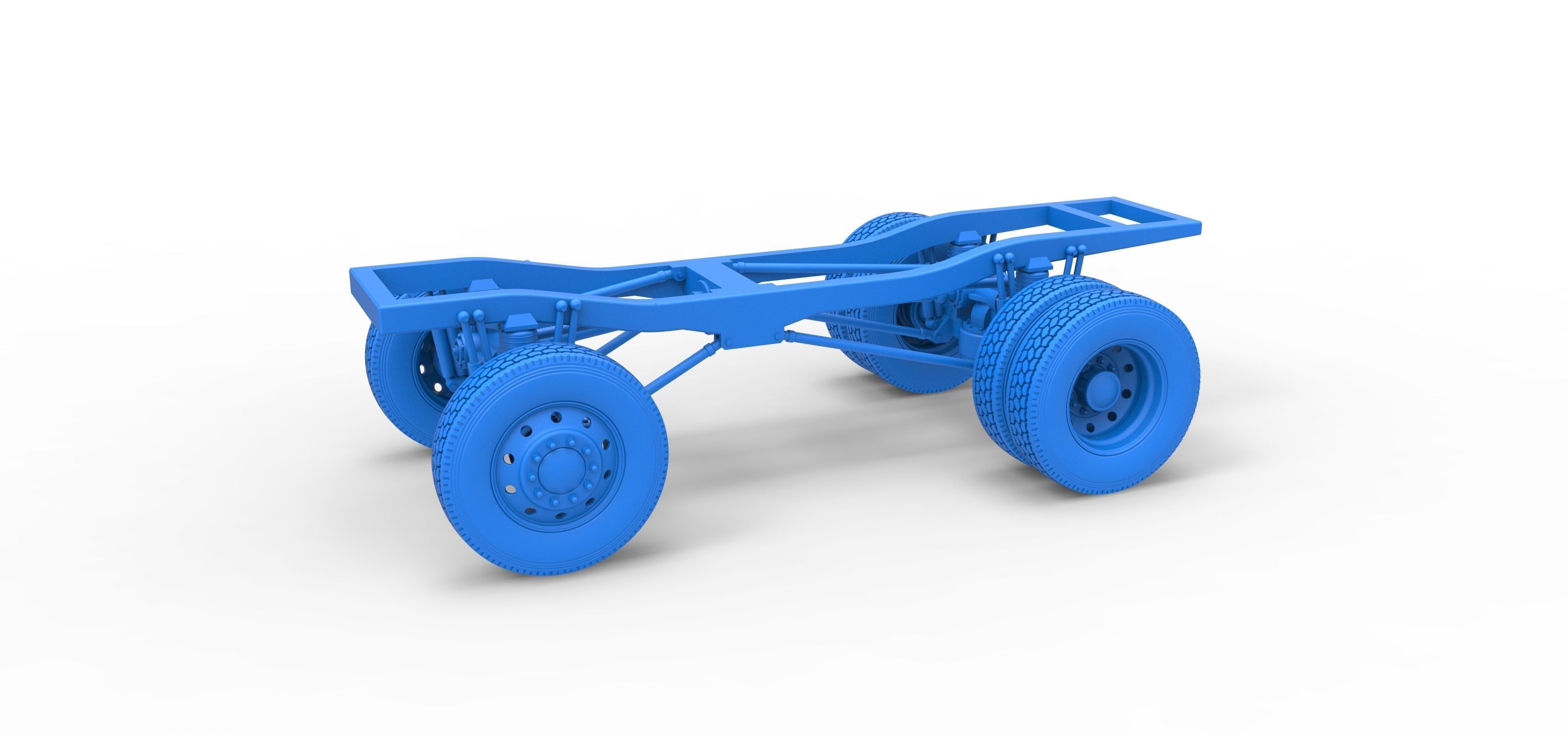 Chassis of Monster Truck with semi truck wheels Scale 1 to 25 3D print model_14