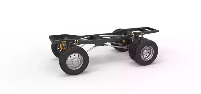 Chassis of Monster Truck with semi truck wheels Scale 1 to 25 3D print model