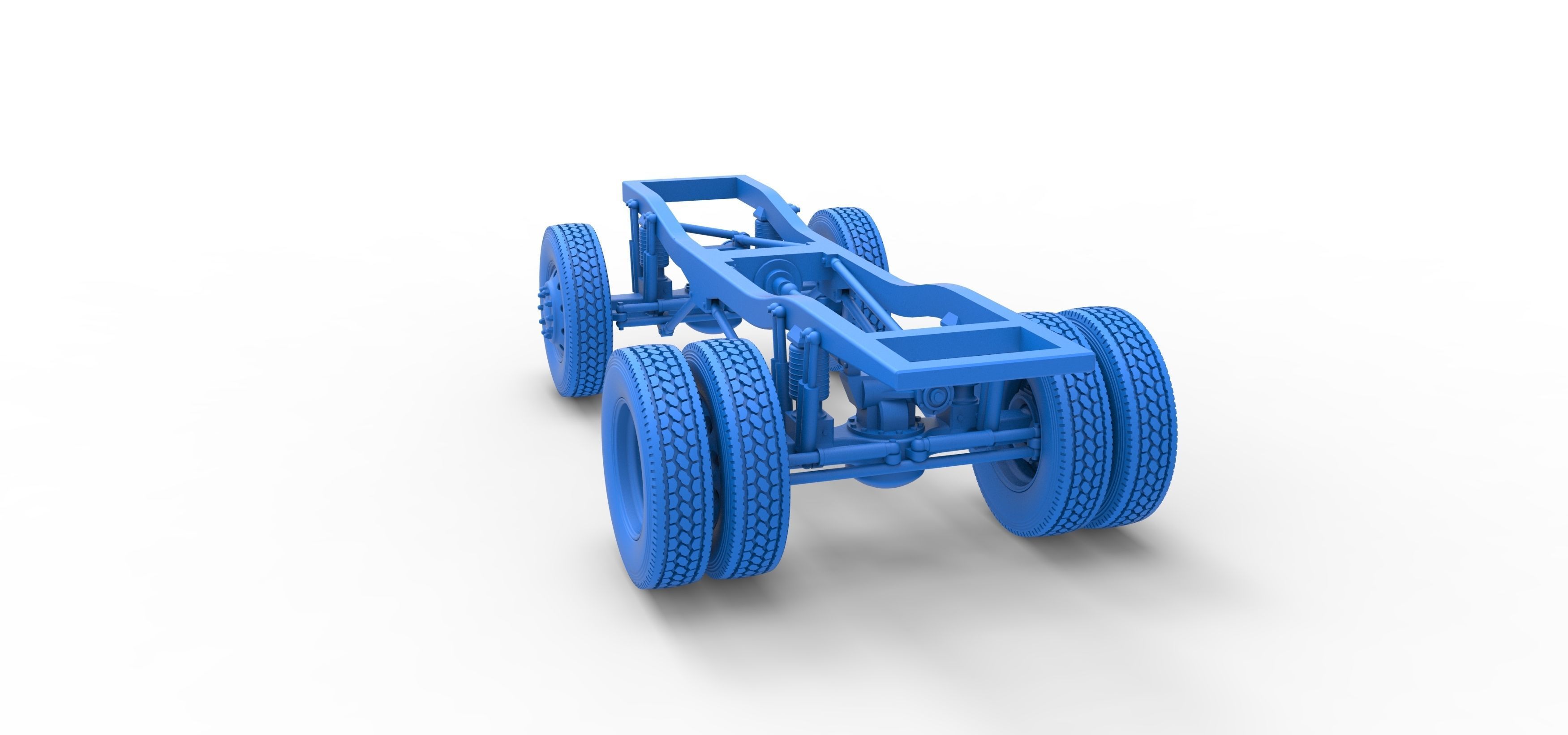 Chassis of Monster Truck with semi truck wheels Scale 1 to 25 3D print model_26