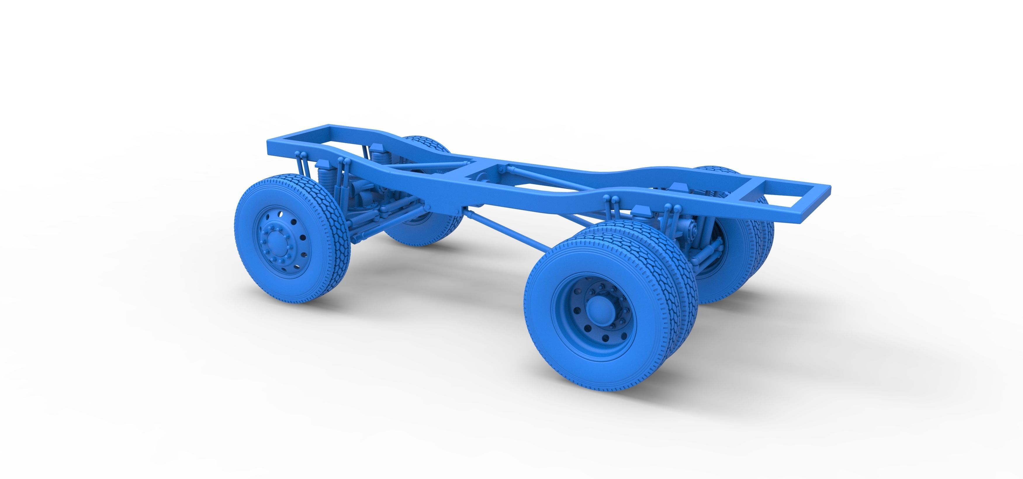 Chassis of Monster Truck with semi truck wheels Scale 1 to 25 3D print model_24