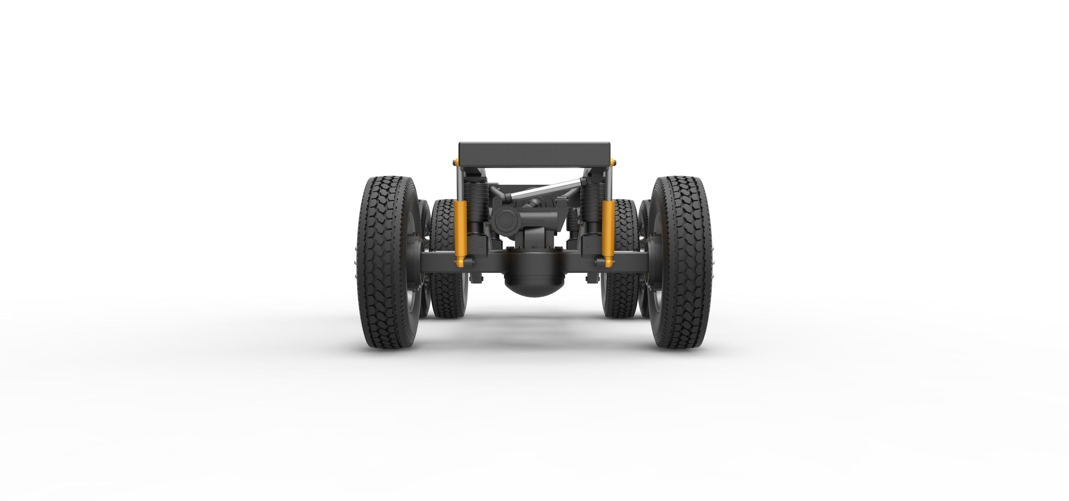 Chassis of Monster Truck with semi truck wheels Scale 1 to 25 3D print model_5