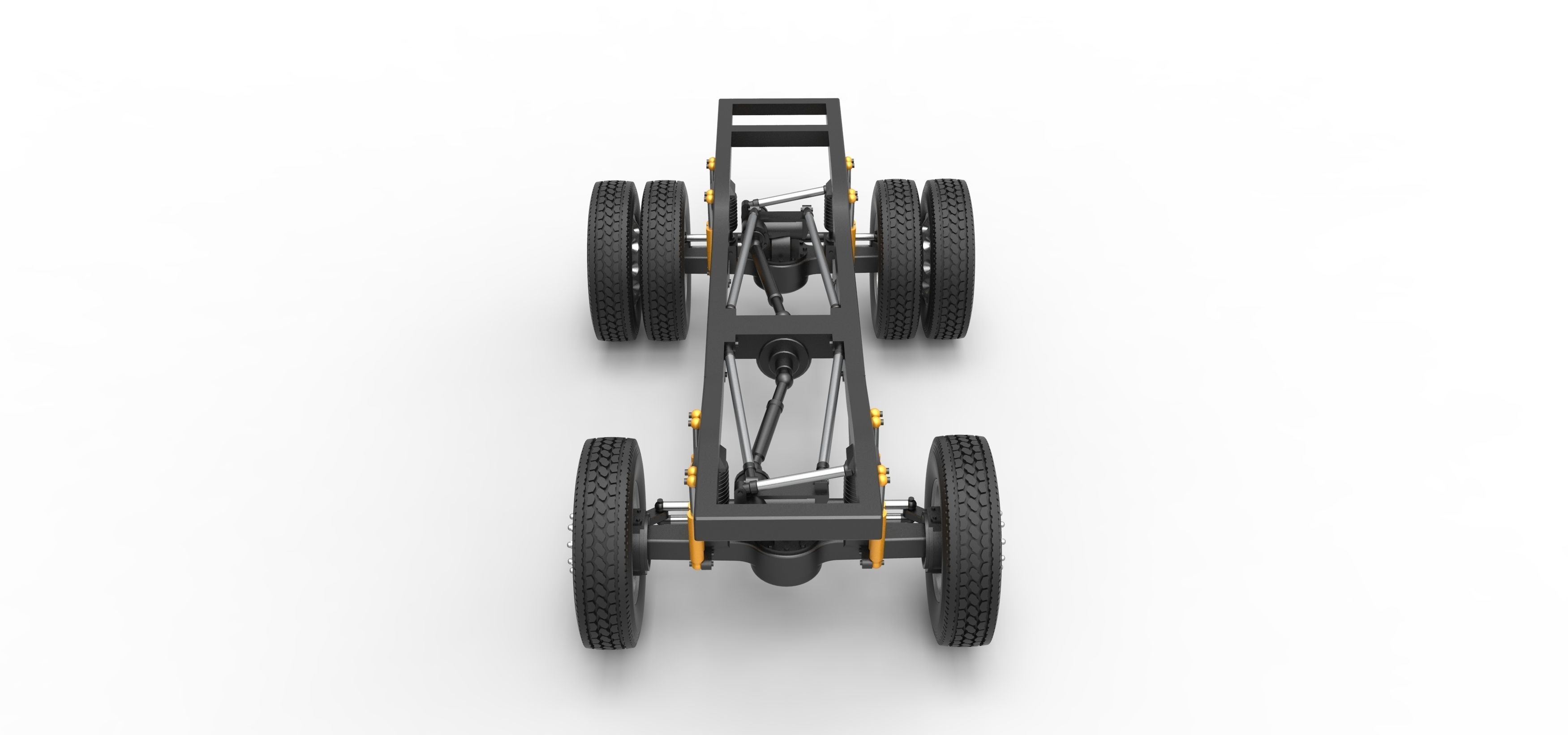 Chassis of Monster Truck with semi truck wheels Scale 1 to 25 3D print model_6