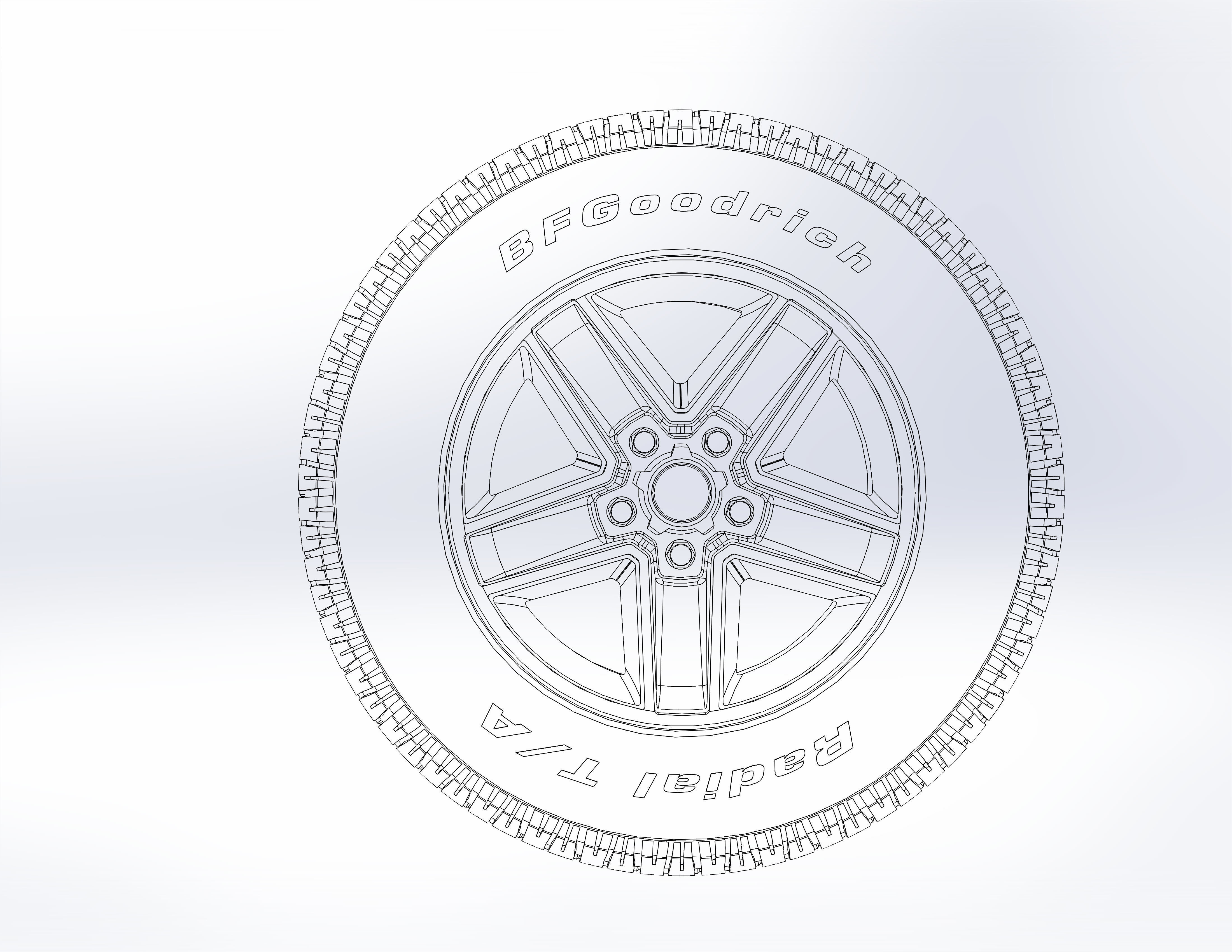 Wheels for scale model of Camaro Z28 1982 3D print model_5