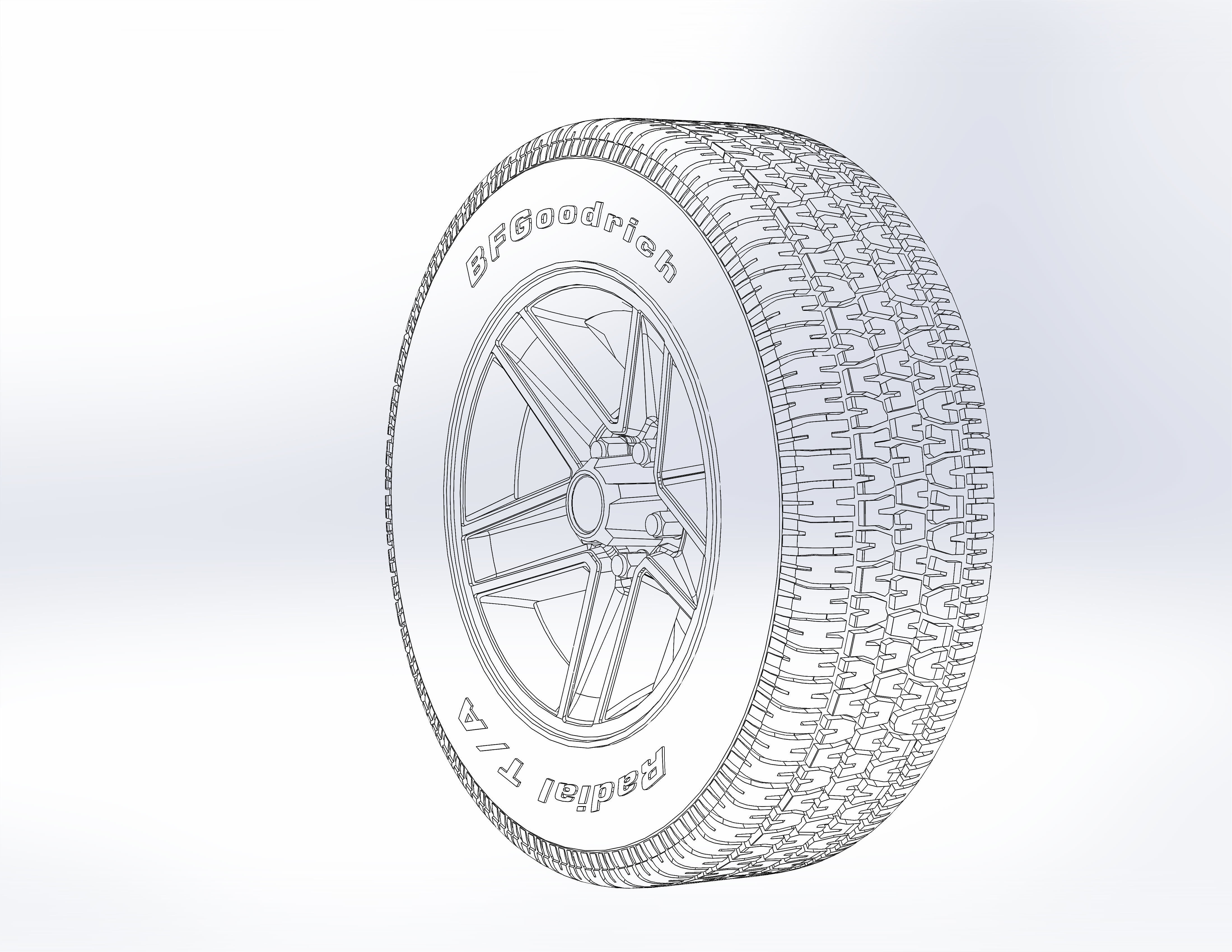 Wheels for scale model of Camaro Z28 1982 3D print model_6