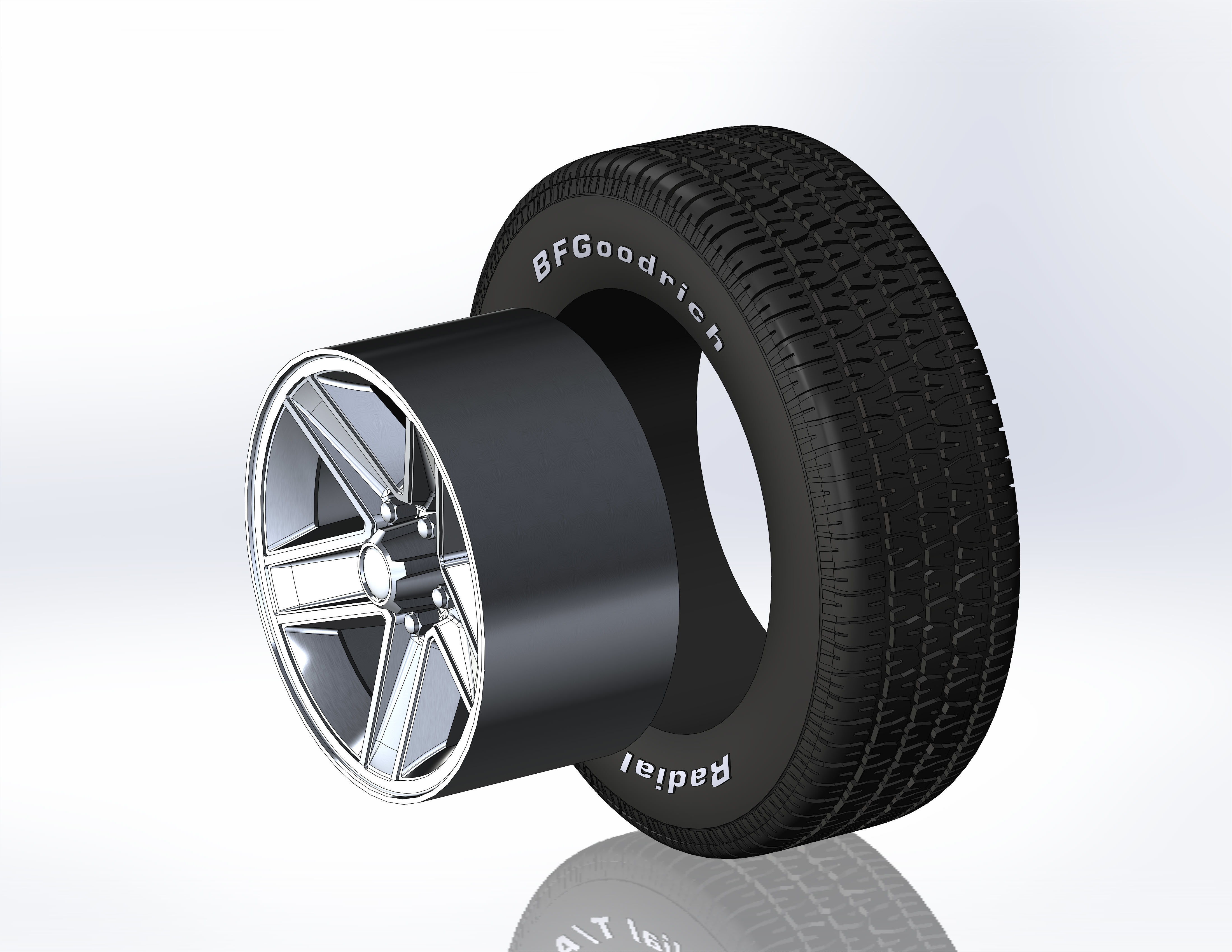 Wheels for scale model of Camaro Z28 1982 3D print model_4