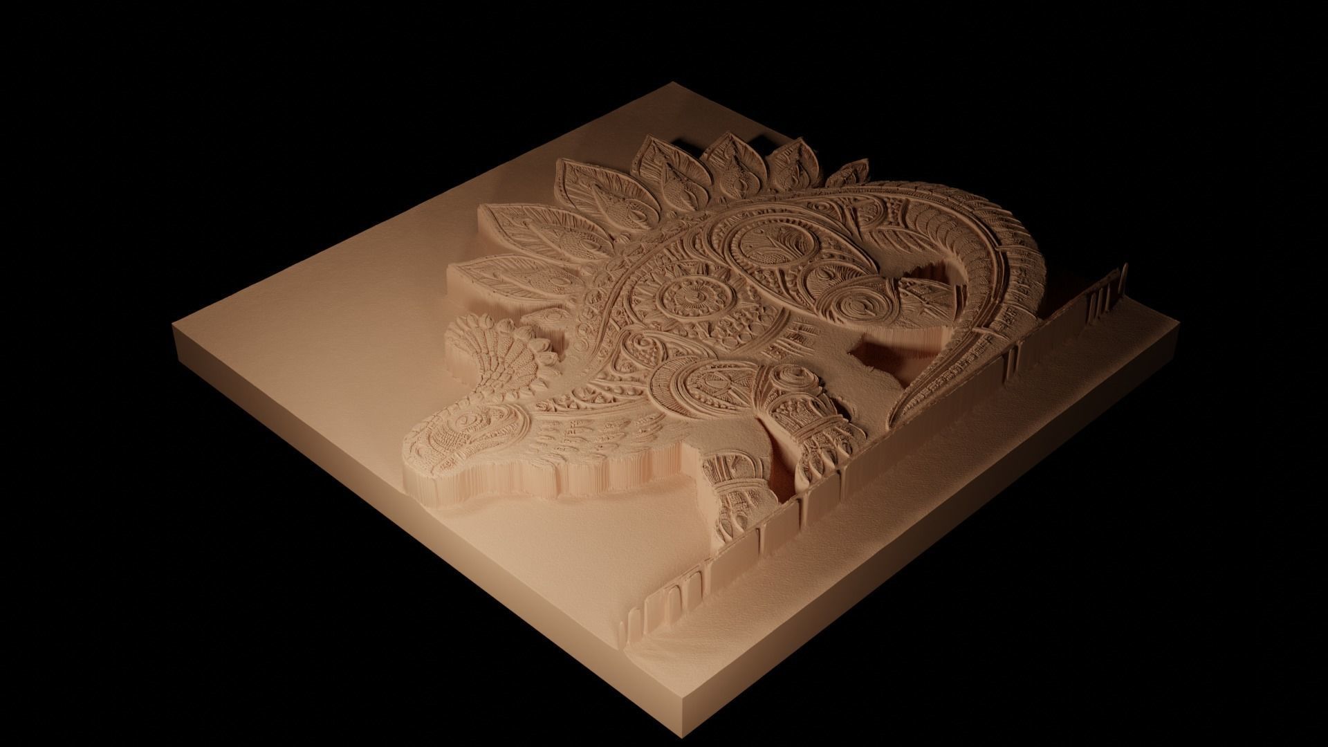 Ankylosaurus CNC 3d Print High Relief Sand Casting 3D print model_2