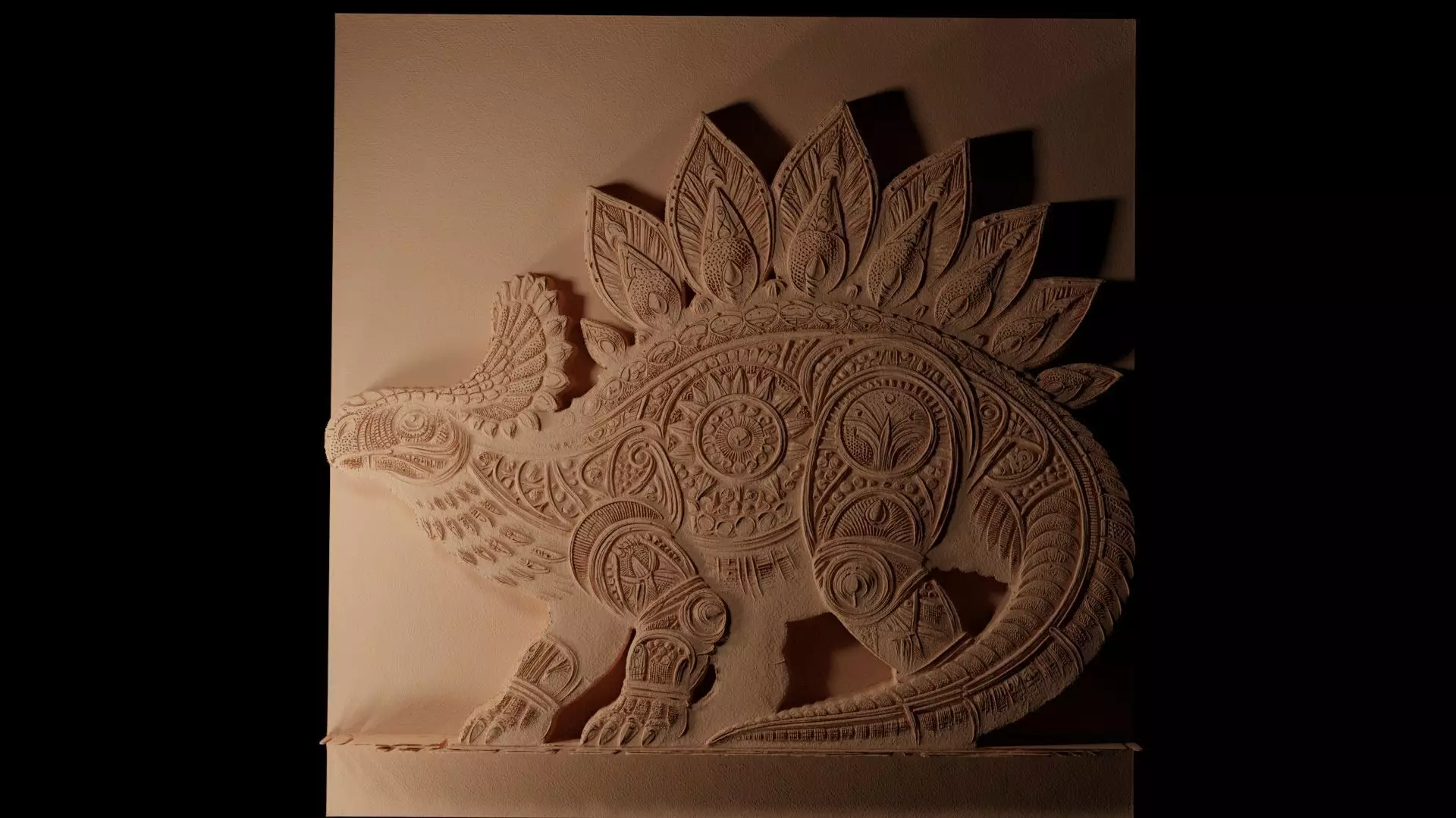 Ankylosaurus CNC 3d Print High Relief Sand Casting 3D print model_0