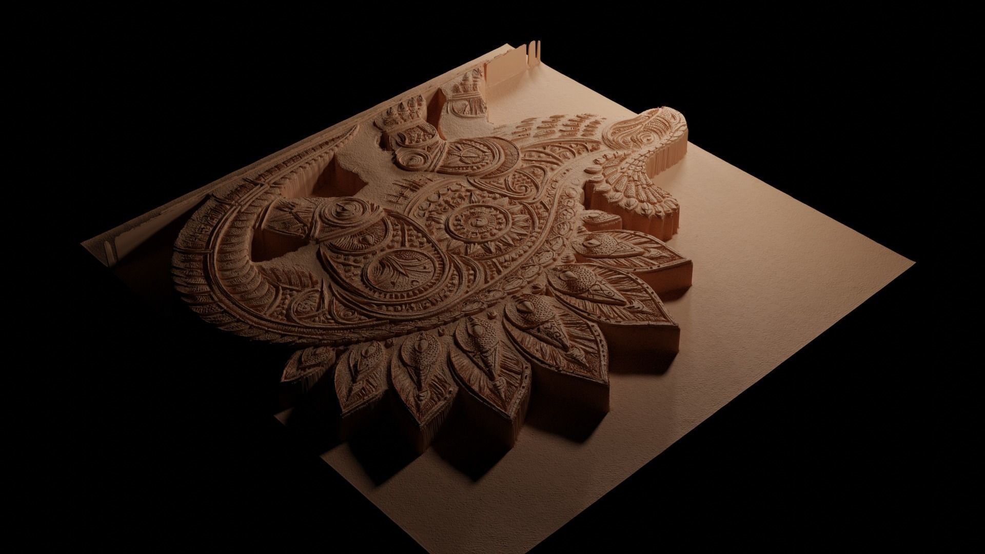 Ankylosaurus CNC 3d Print High Relief Sand Casting 3D print model_3