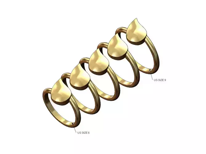 Flower pedal fashion ring US sizes 5to9 3D print model