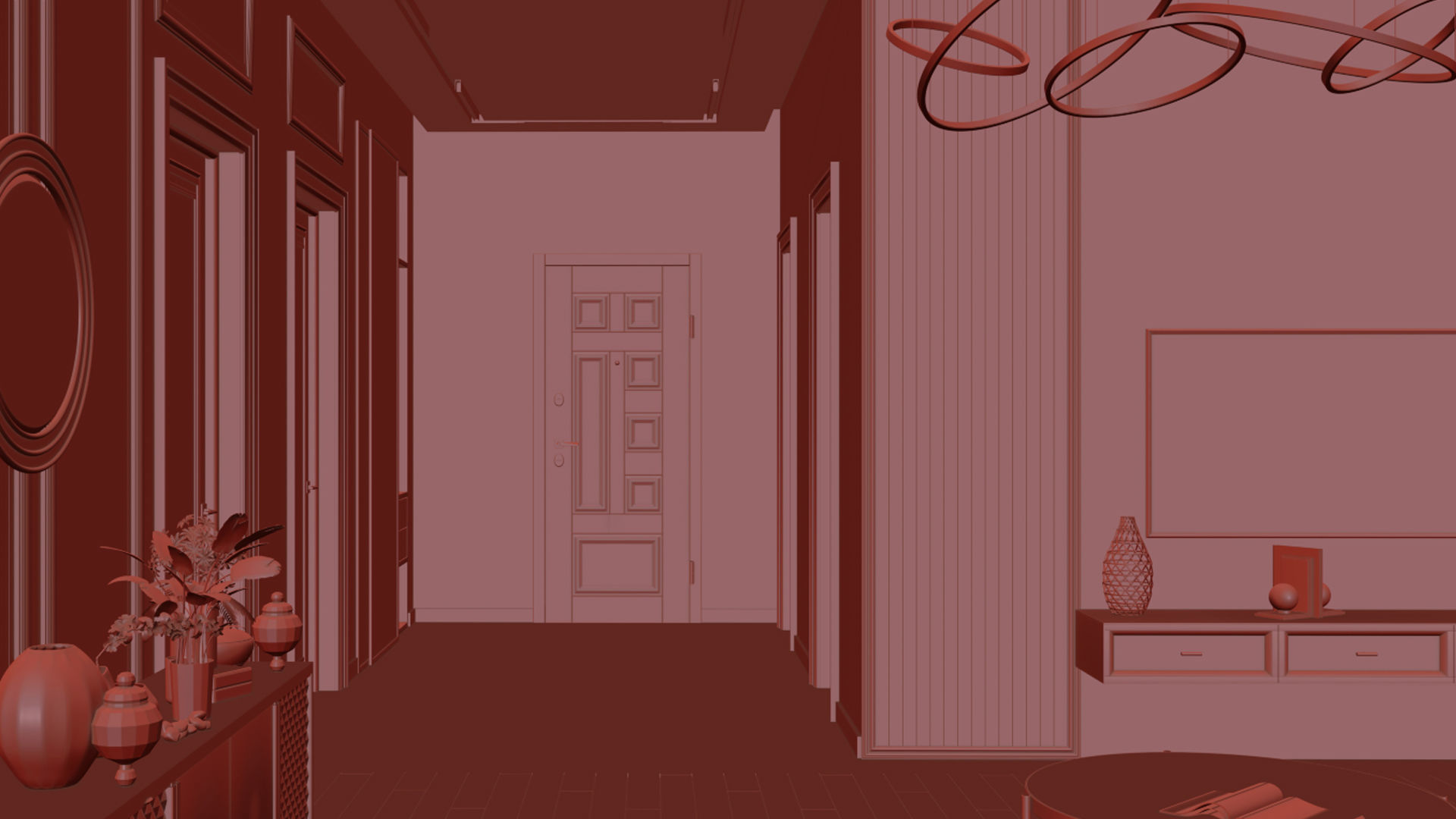 Holl interior design 3D model_9