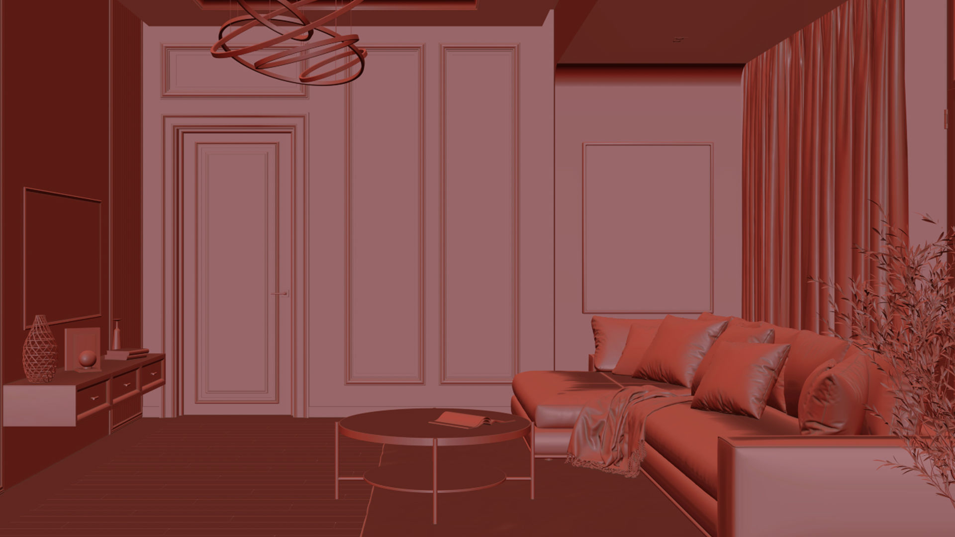 Holl interior design 3D model_10