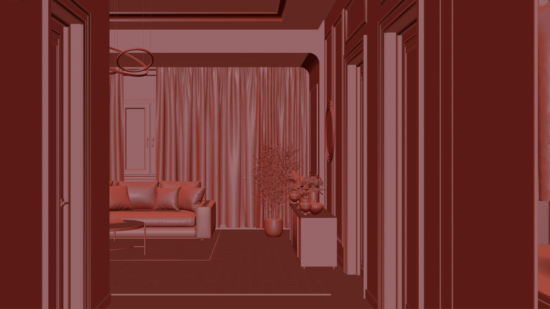 Holl interior design 3D model_12