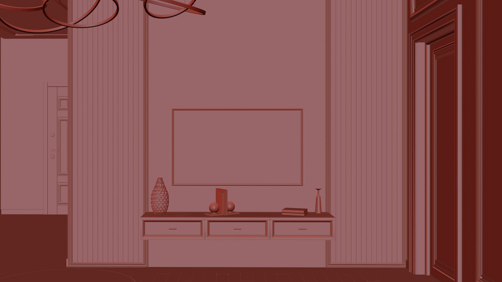 Holl interior design 3D model_7