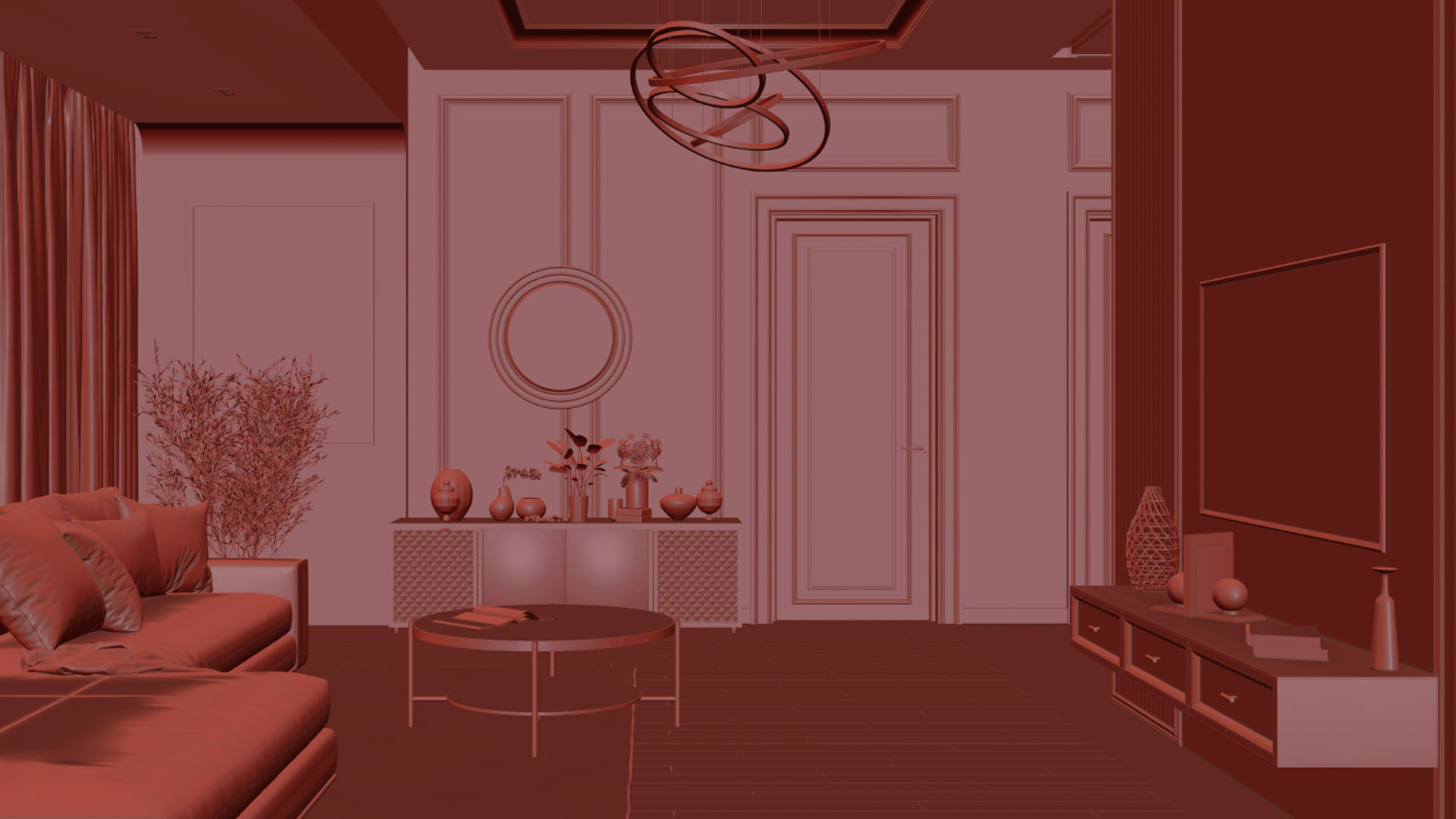 Holl interior design 3D model_8