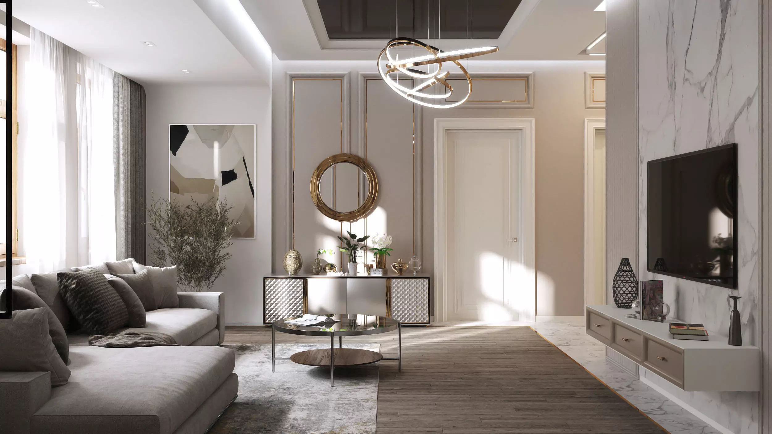 Holl interior design 3D model_0