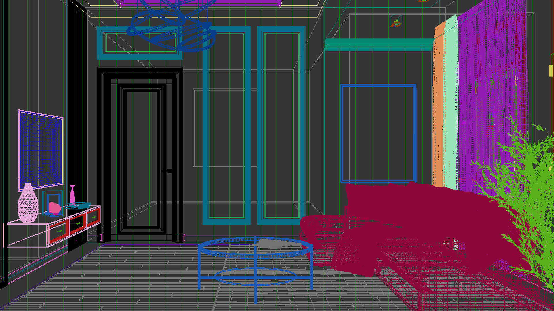 Holl interior design 3D model_17