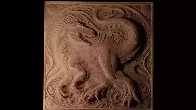 Allosaurus CNC 3d Print High Relief Sand Casting