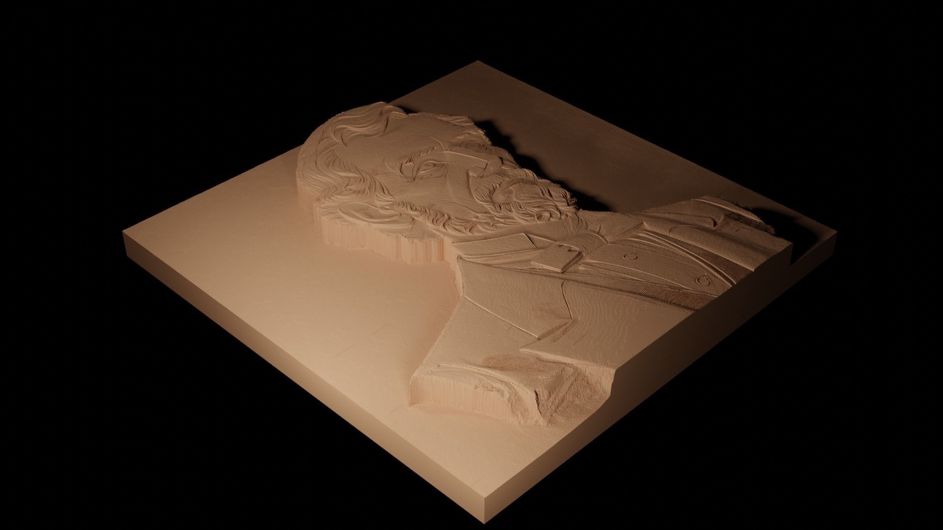 Abraham Lincoln CNC 3d Print High Relief Sand Casting 3D print model_2