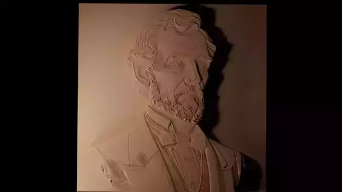 Abraham Lincoln CNC 3d Print High Relief Sand Casting