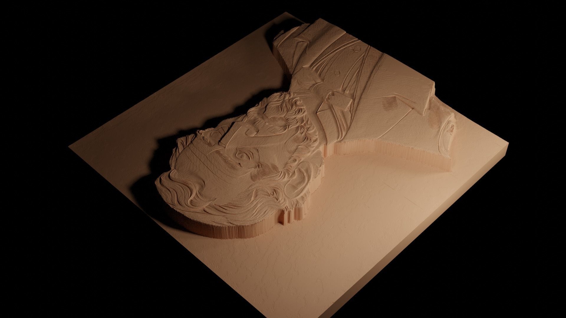 Abraham Lincoln CNC 3d Print High Relief Sand Casting 3D print model_4