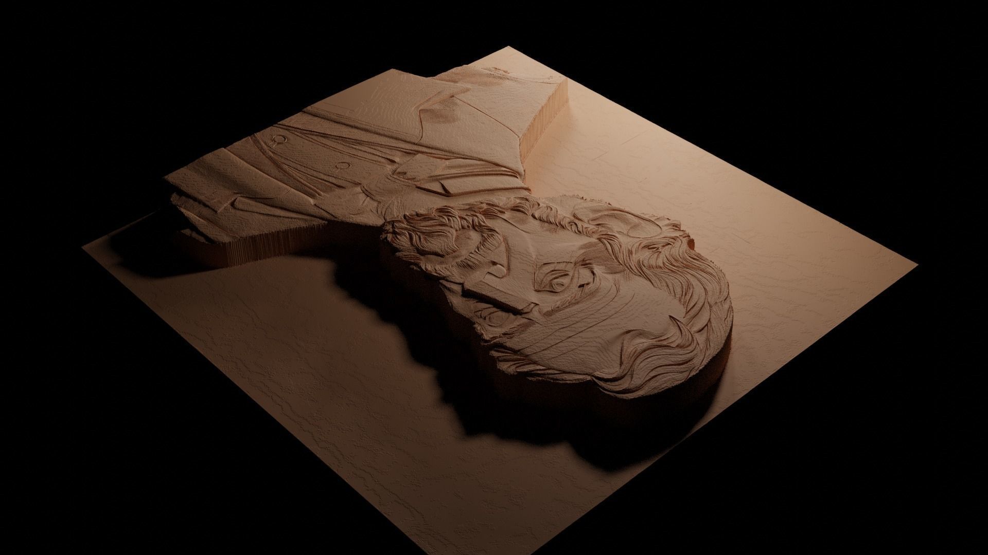 Abraham Lincoln CNC 3d Print High Relief Sand Casting 3D print model_3