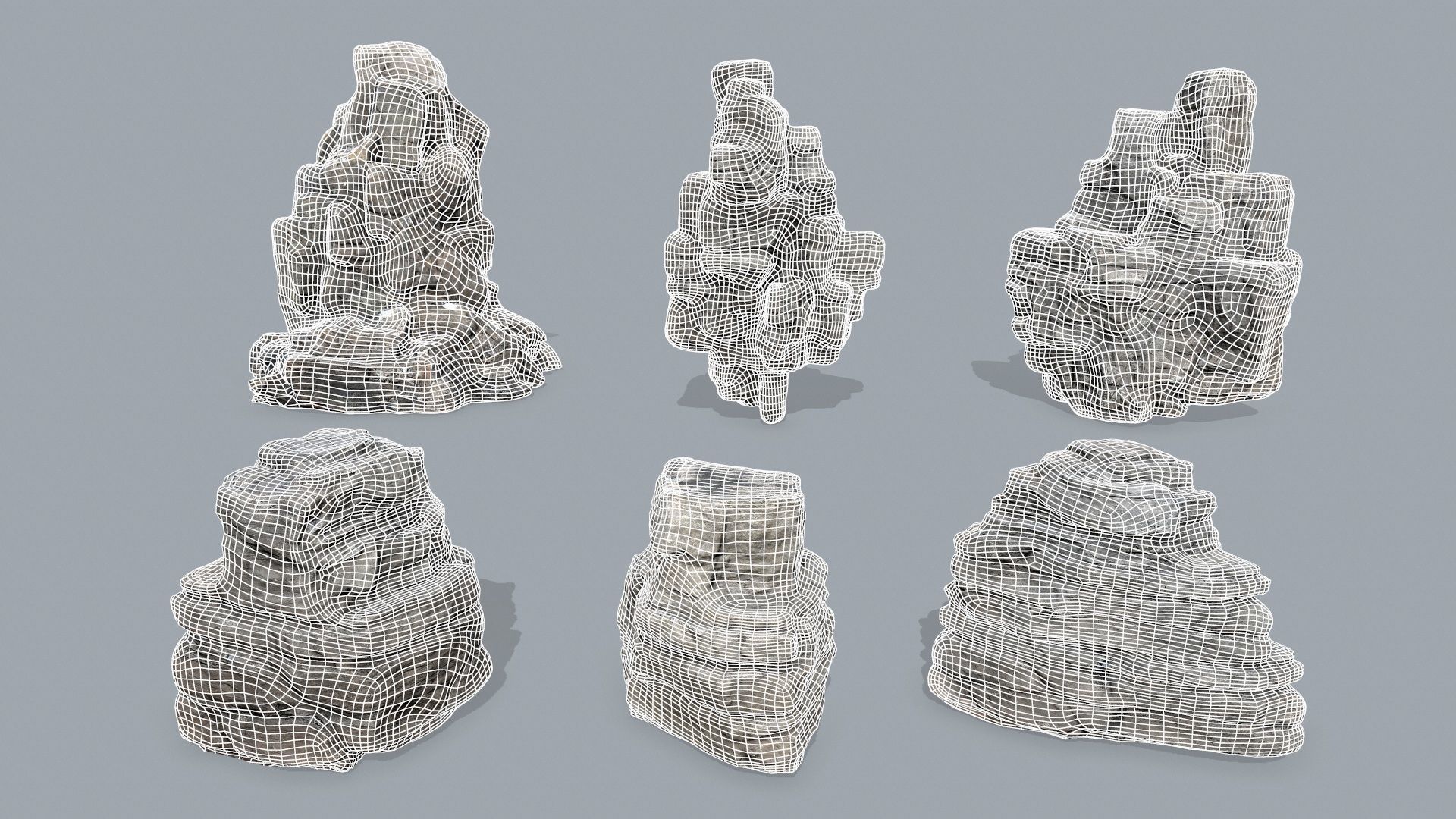 cliff rocks Low-poly 3D model_14