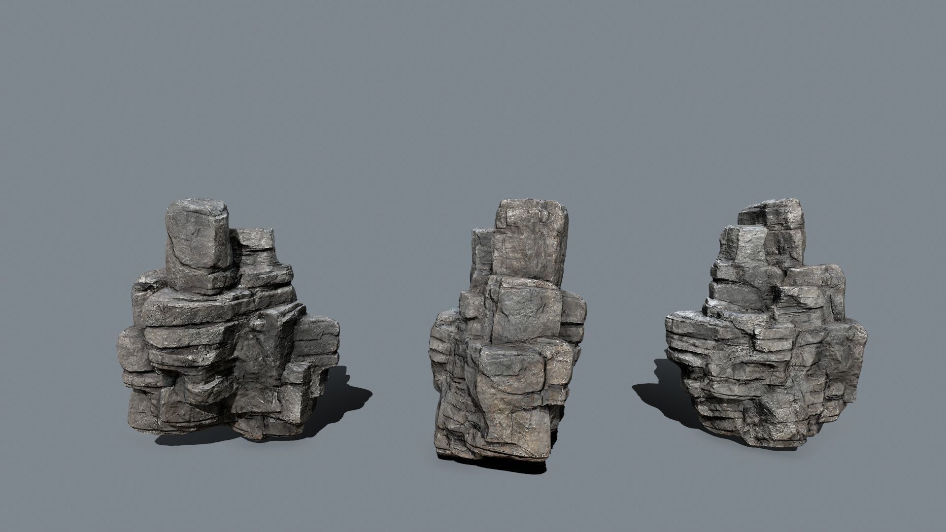 cliff rocks Low-poly 3D model_8