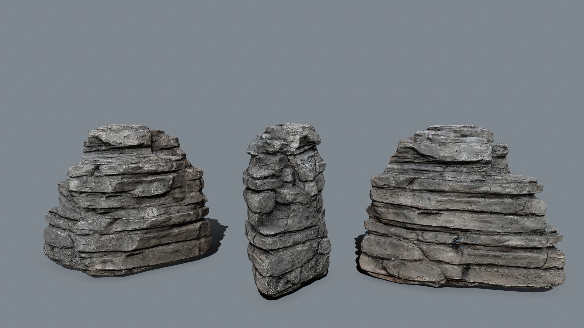 cliff rocks Low-poly 3D model_12