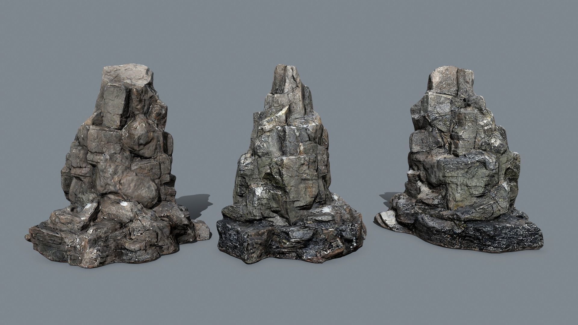 cliff rocks Low-poly 3D model_10