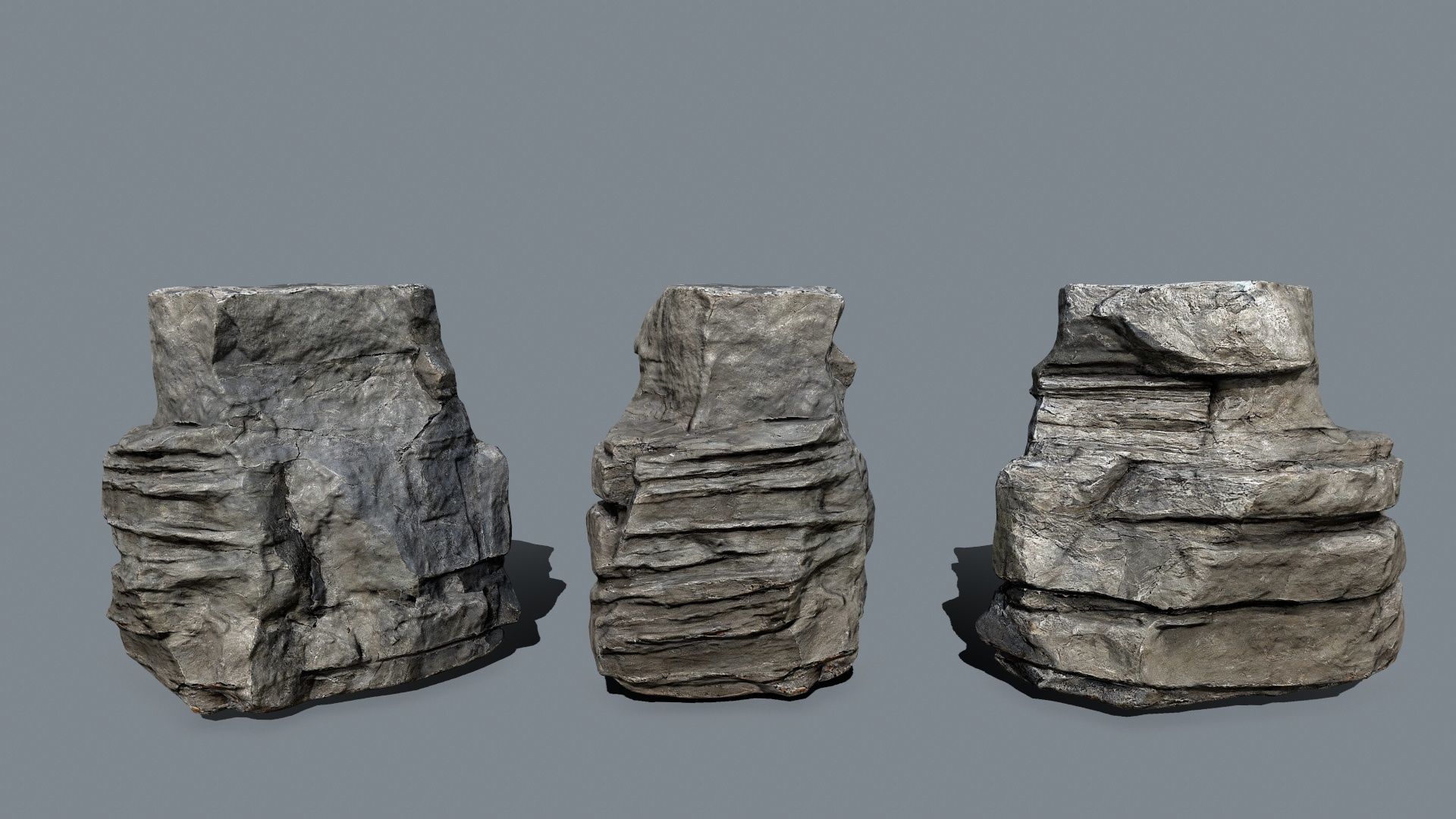 cliff rocks Low-poly 3D model_11
