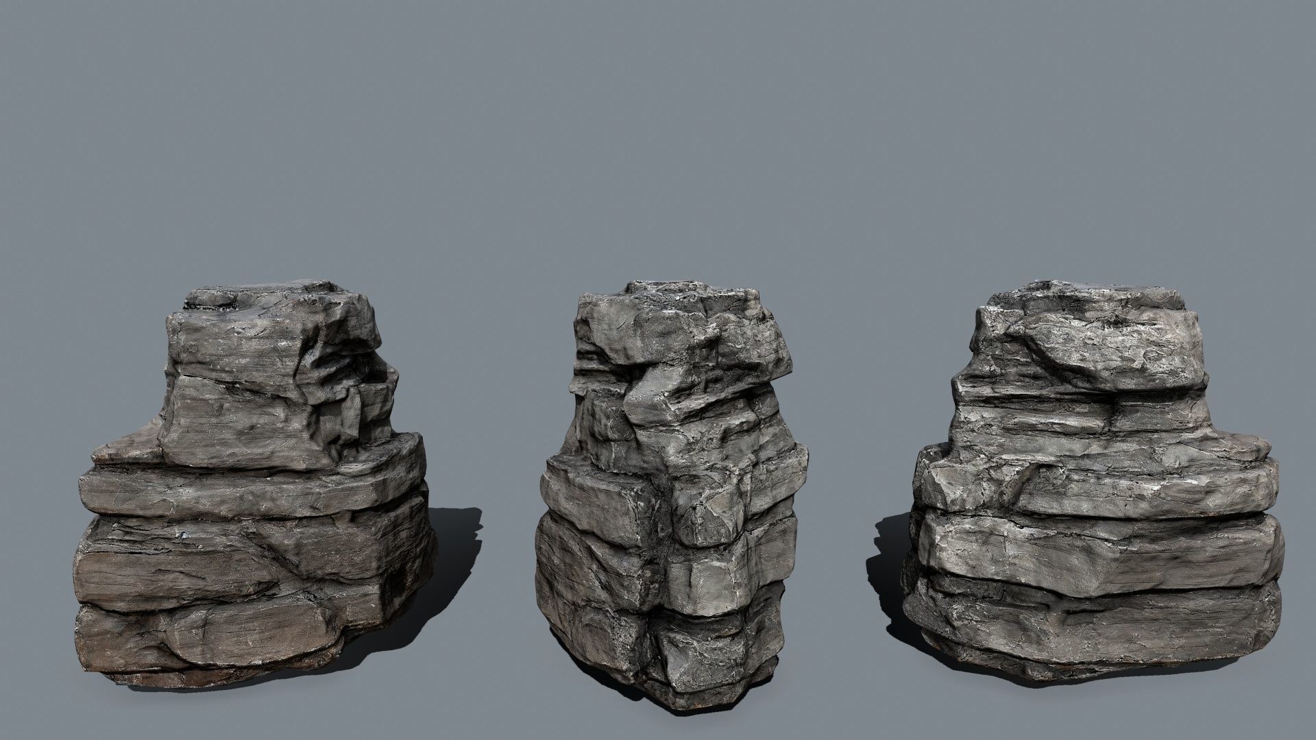 cliff rocks Low-poly 3D model_13