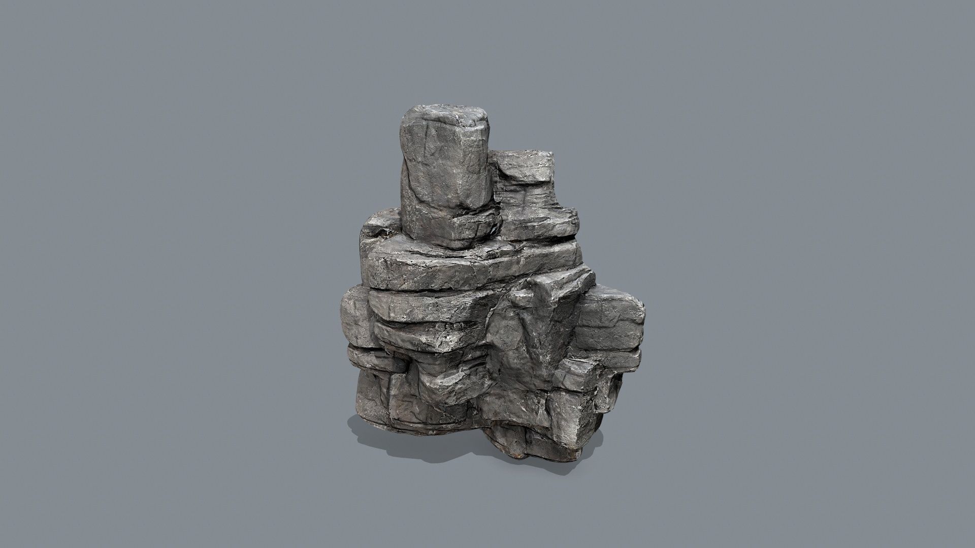 cliff rocks Low-poly 3D model_2