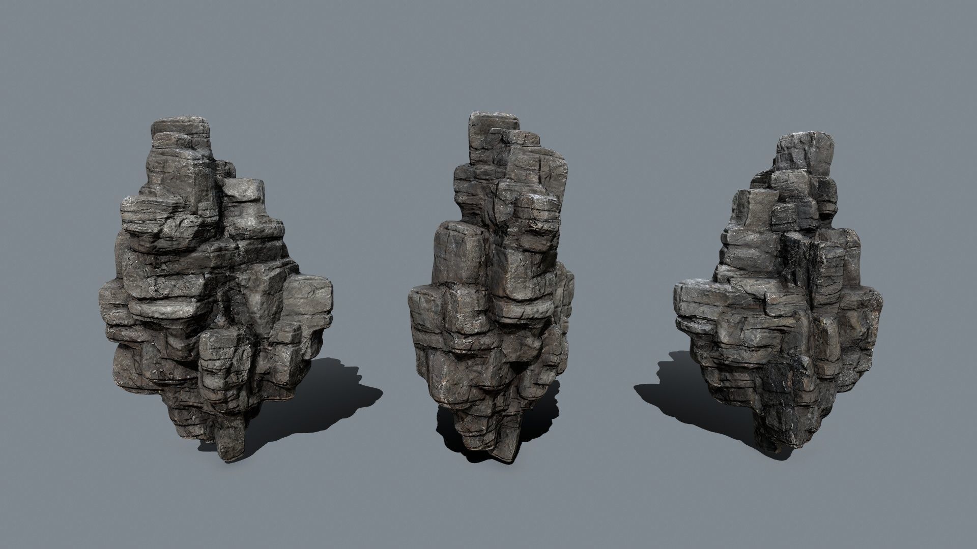 cliff rocks Low-poly 3D model_9