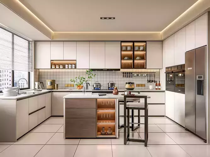 Kitchen fully parametric Resizable manufacturable 0059 3D model