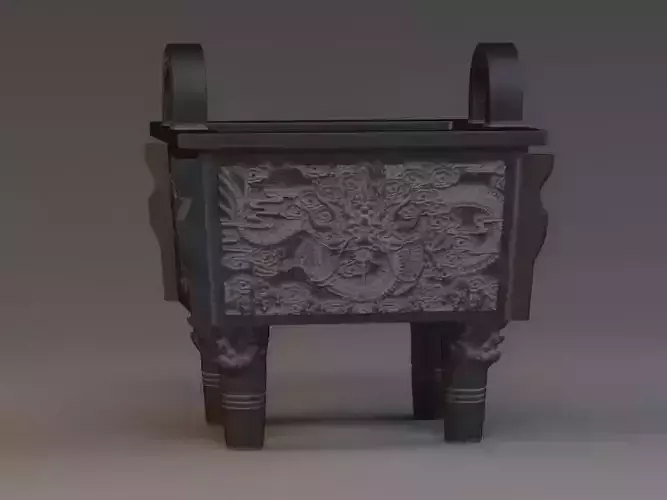 Ancient artifacts unearthed cultural relics bronze tripod 3D model