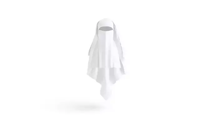 White Niqab - muslim traditional woman headdress niqaab