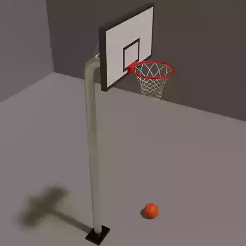 Free 3D Models of Basketball and Street Basketball Hoop Free low-poly 3D model