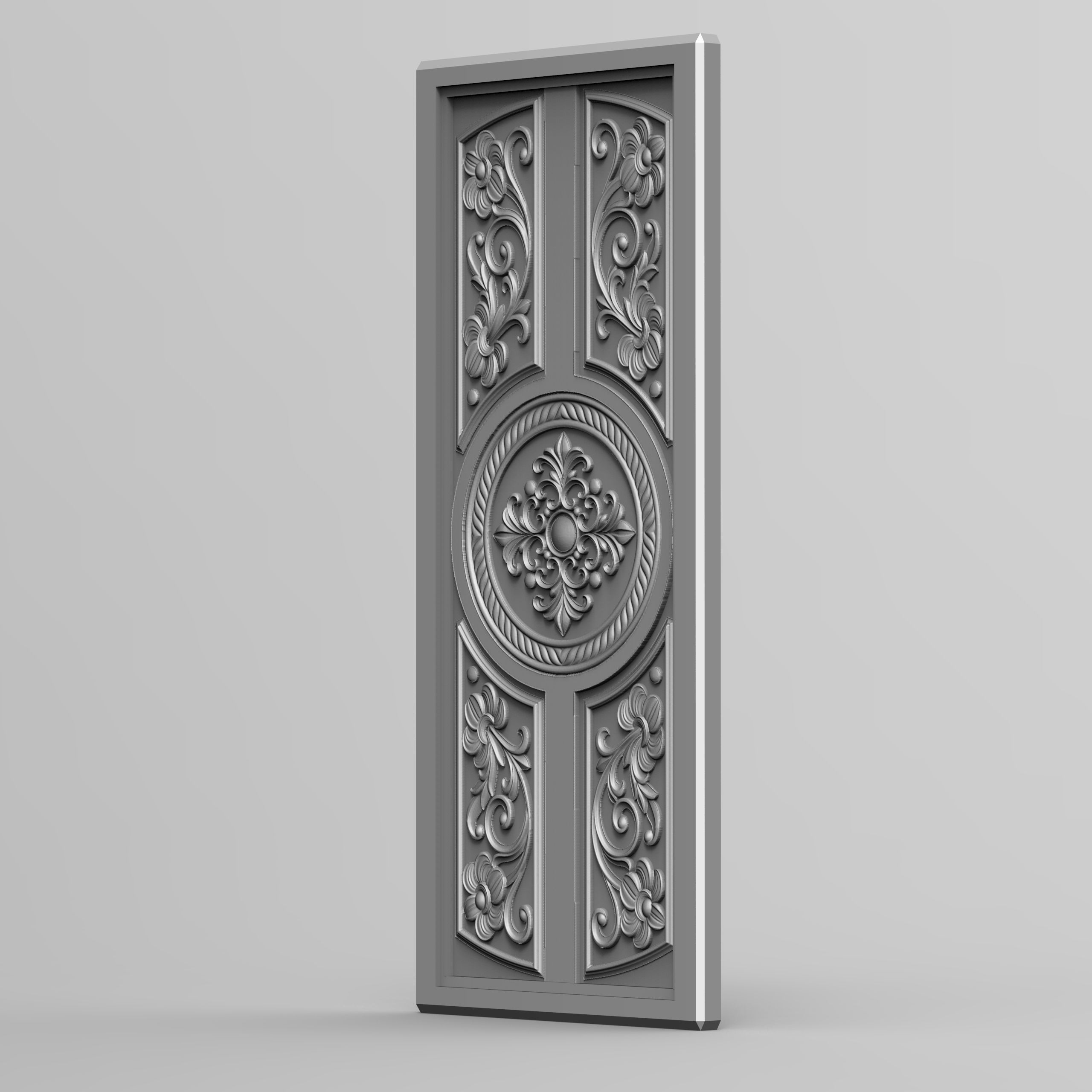 Wood cnc carving door design 3D print model_5