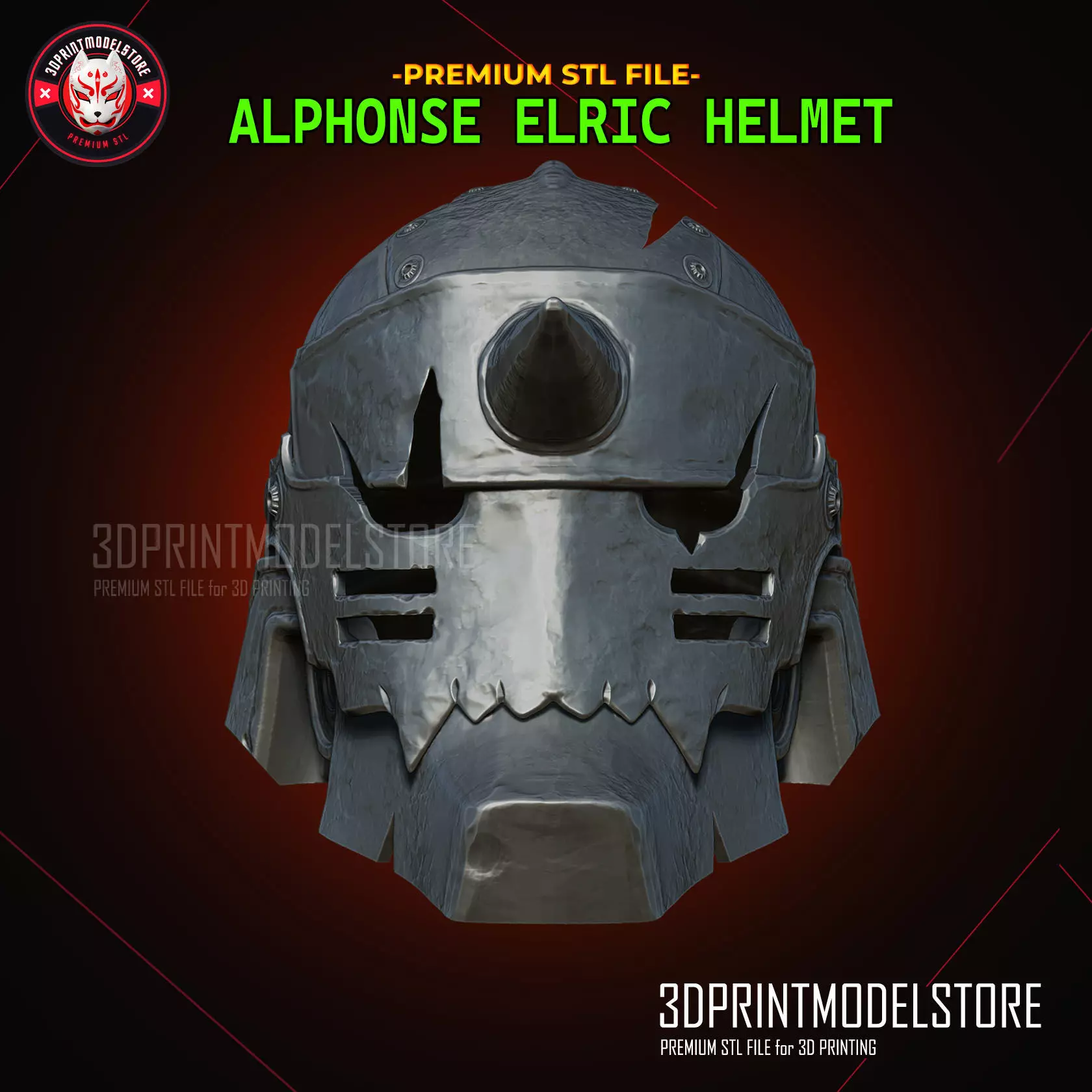 Alphonse Elric Helmet - Fullmetal Alchemist Cosplay 3D print model_0