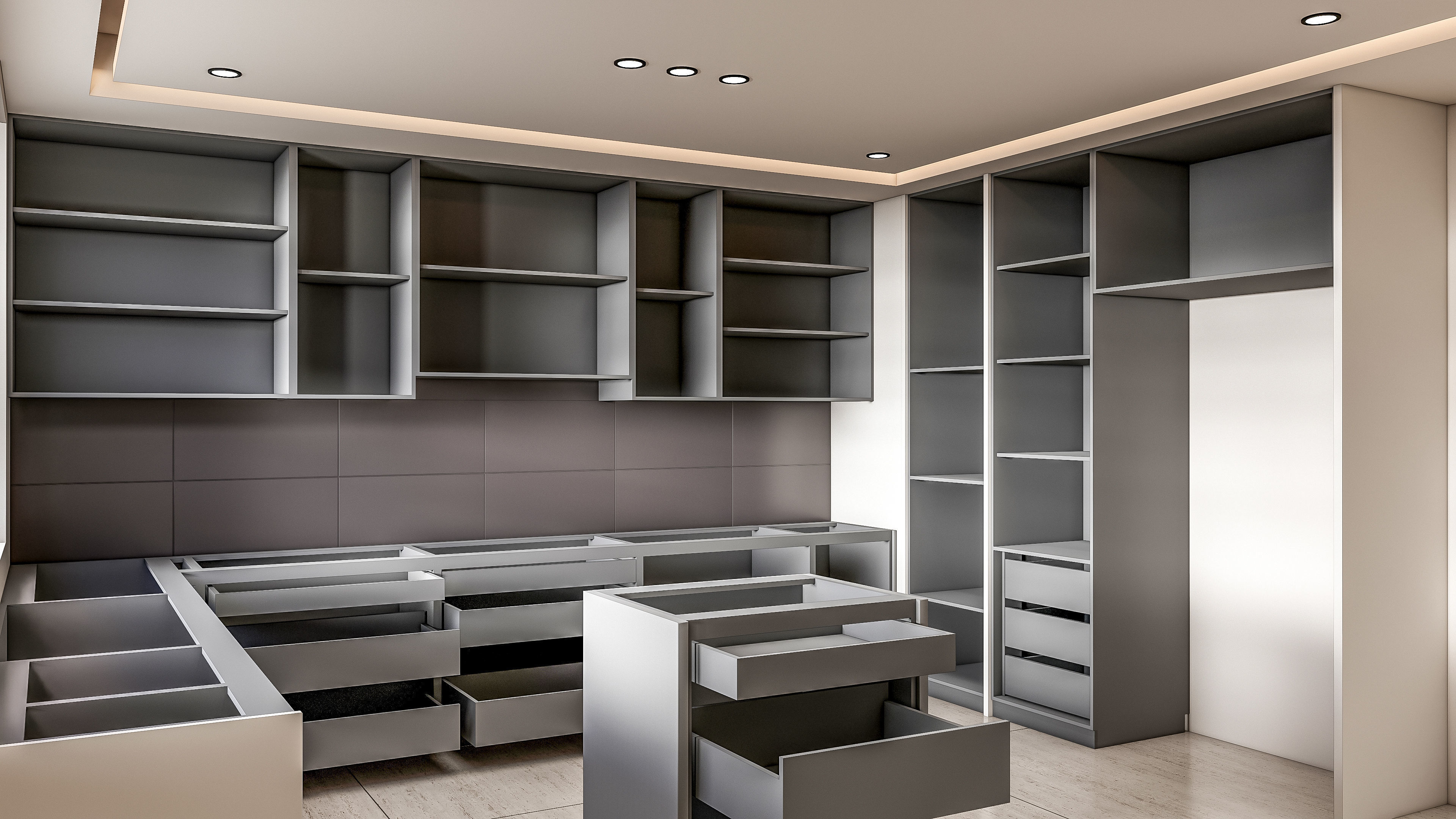 Kitchen fully parametric Resizable manufacturable 0064 3D model_18