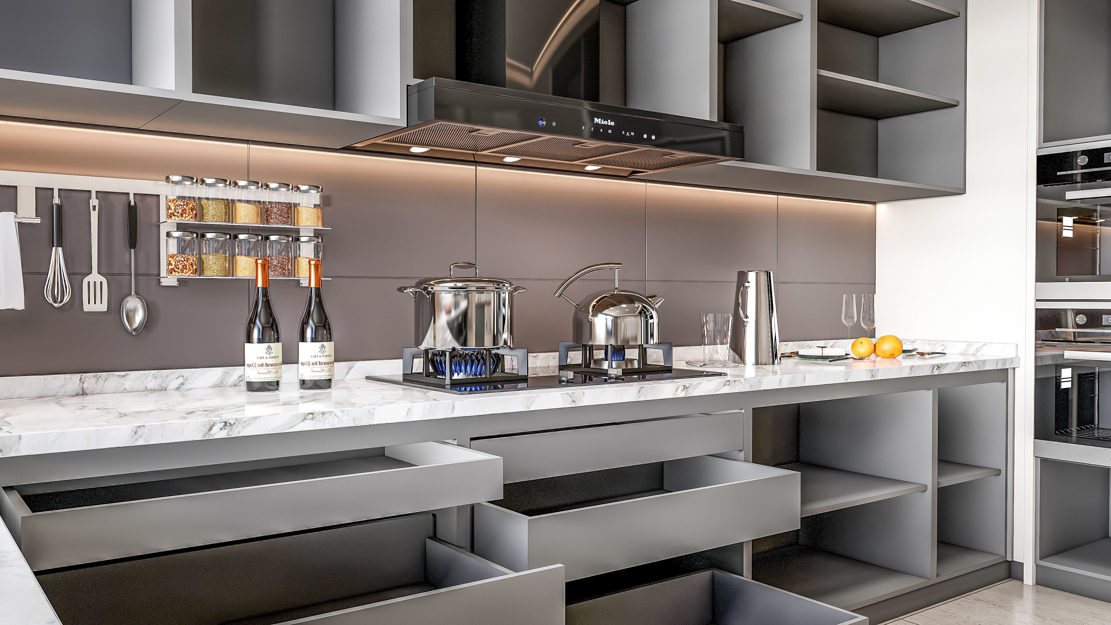 Kitchen fully parametric Resizable manufacturable 0064 3D model_12