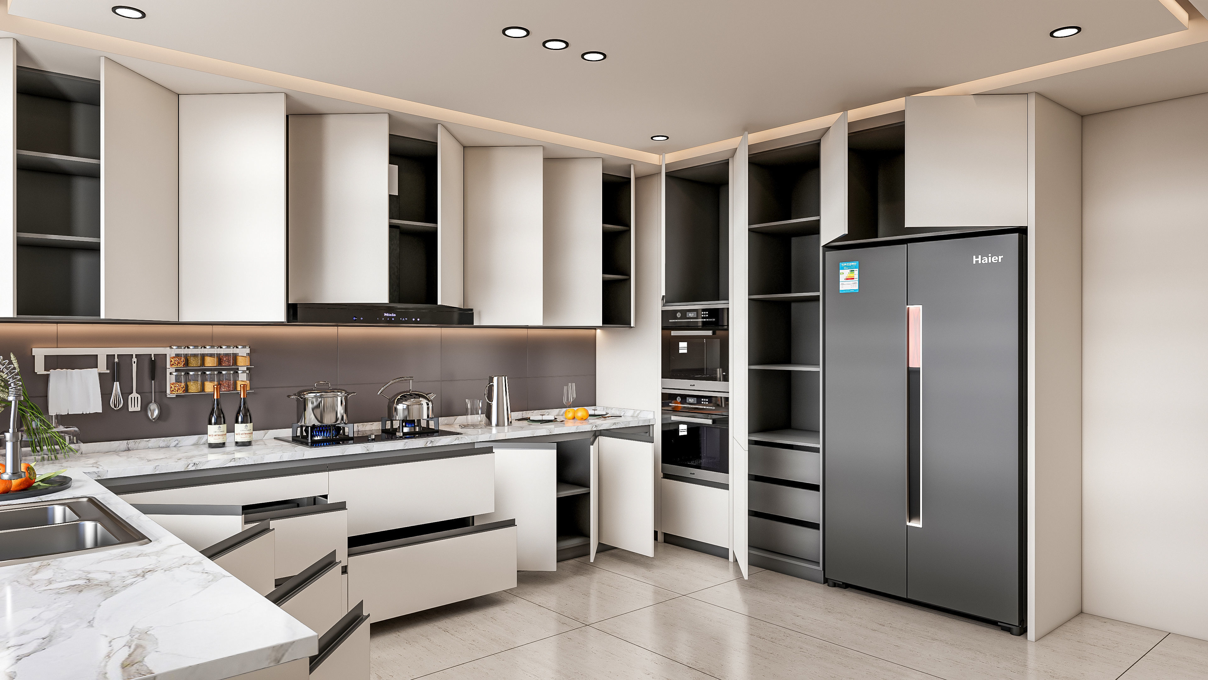 Kitchen fully parametric Resizable manufacturable 0064 3D model_8