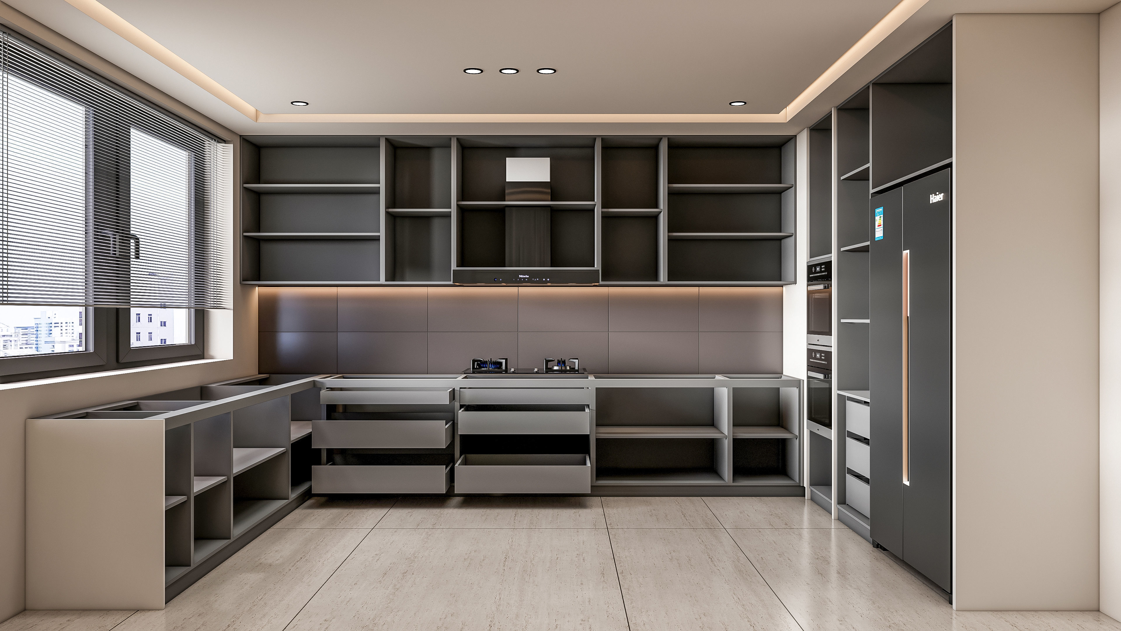 Kitchen fully parametric Resizable manufacturable 0064 3D model_17