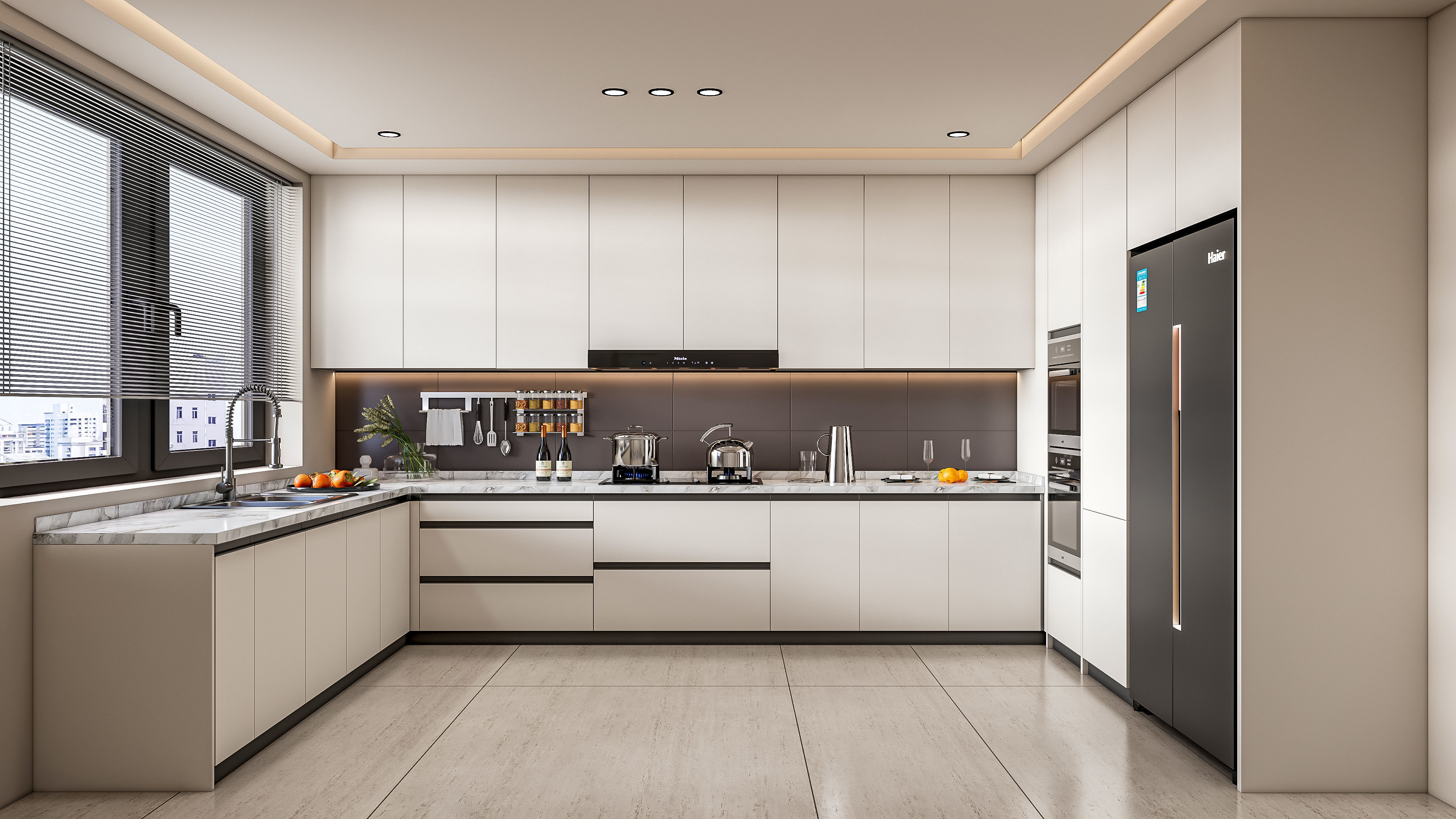 Kitchen fully parametric Resizable manufacturable 0064 3D model_3