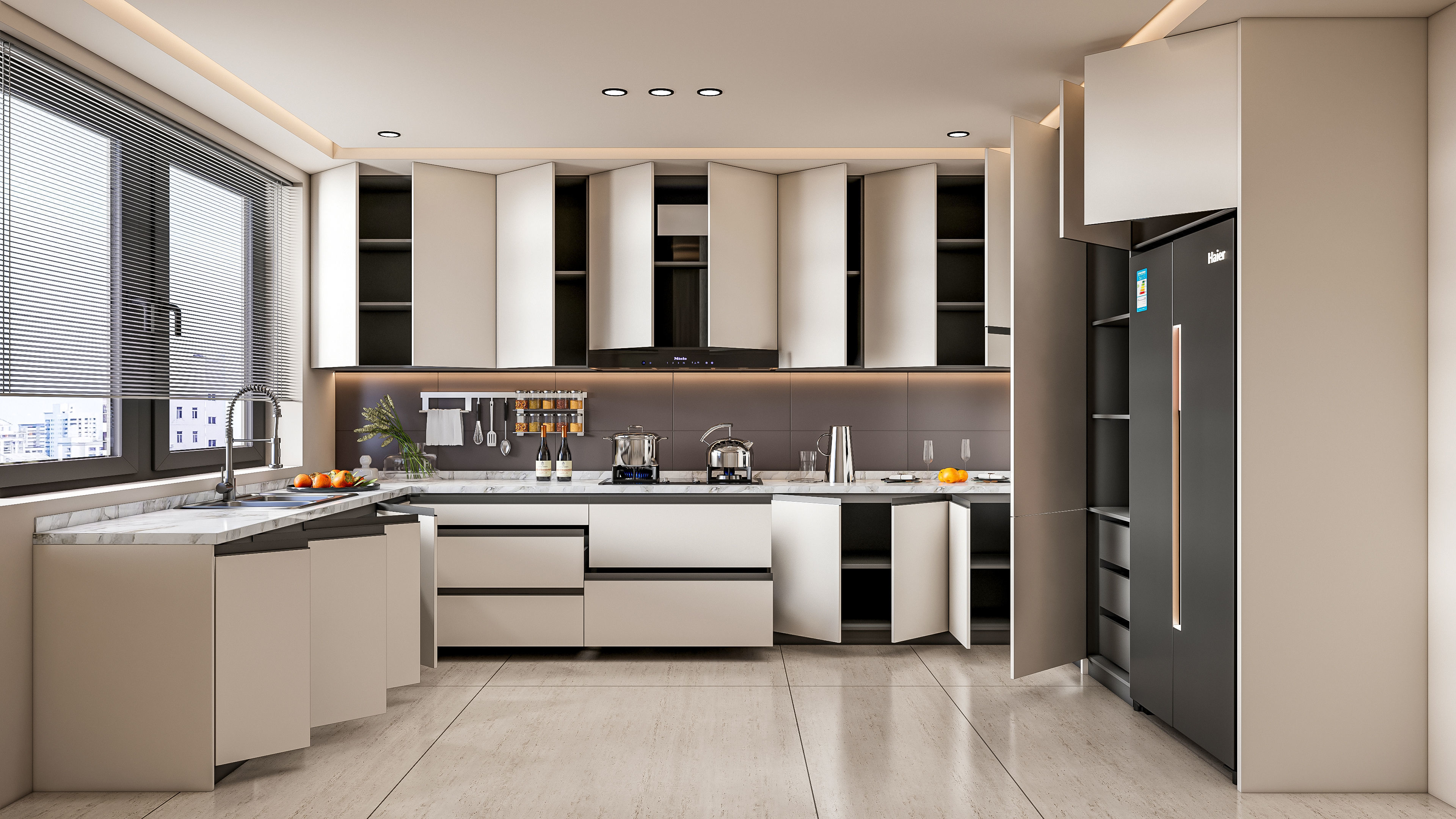 Kitchen fully parametric Resizable manufacturable 0064 3D model_5