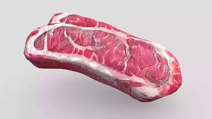 Raw Steak Low-poly 3D model
