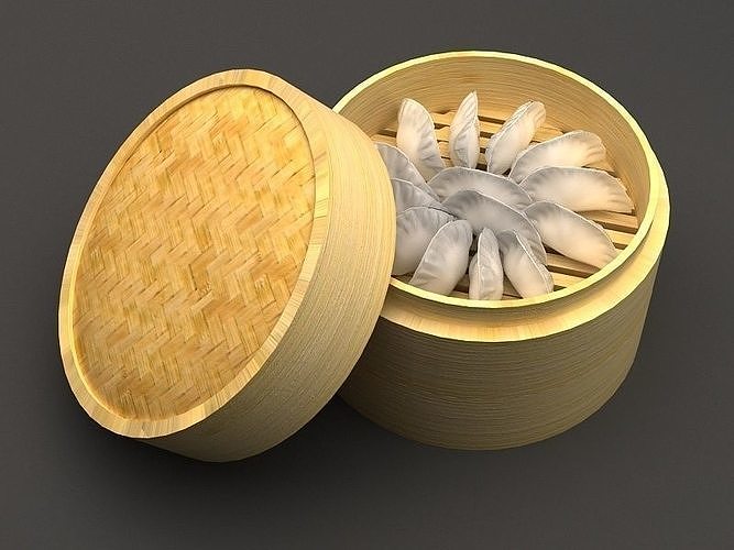 dumplings in kind steamed drawer food 3D model