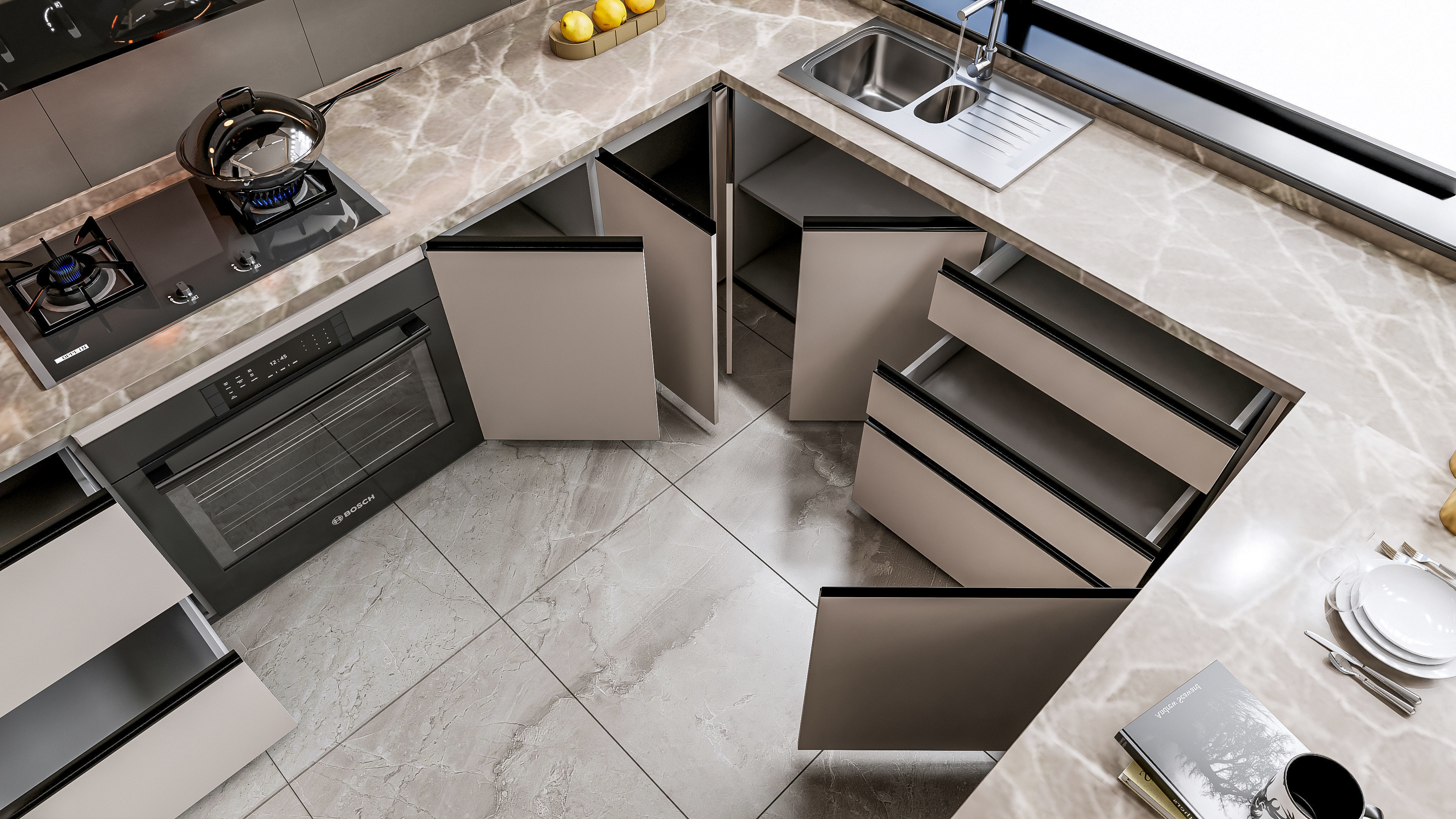 Kitchen fully parametric Resizable manufacturable 0066 3D model_5