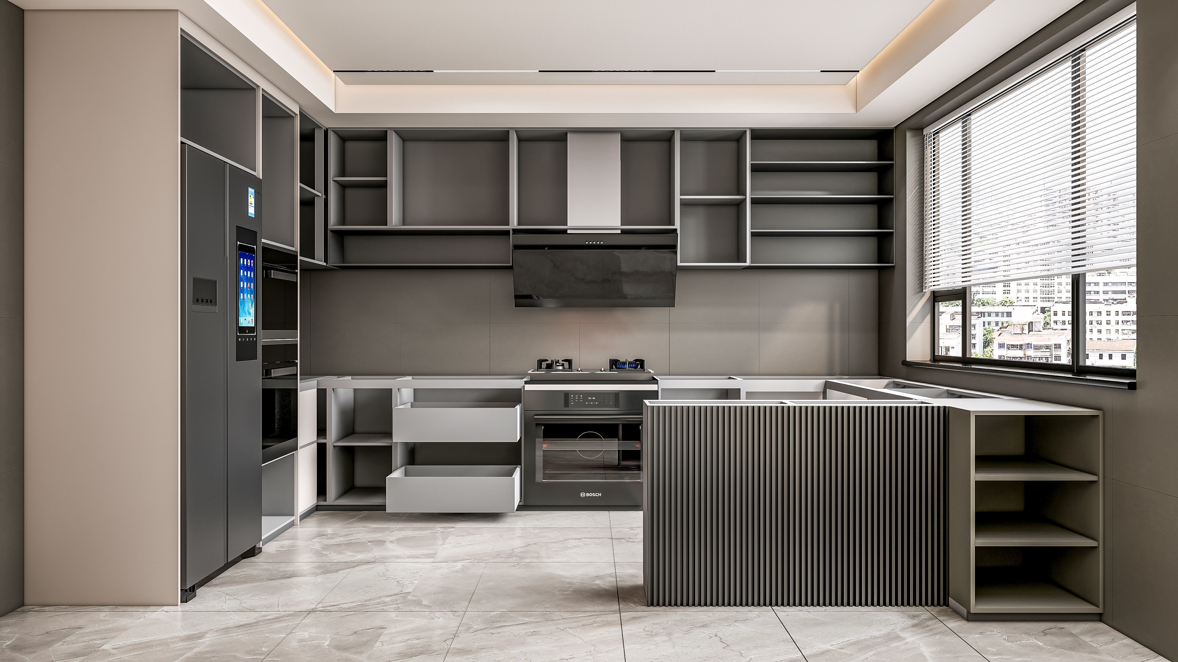 Kitchen fully parametric Resizable manufacturable 0066 3D model_17