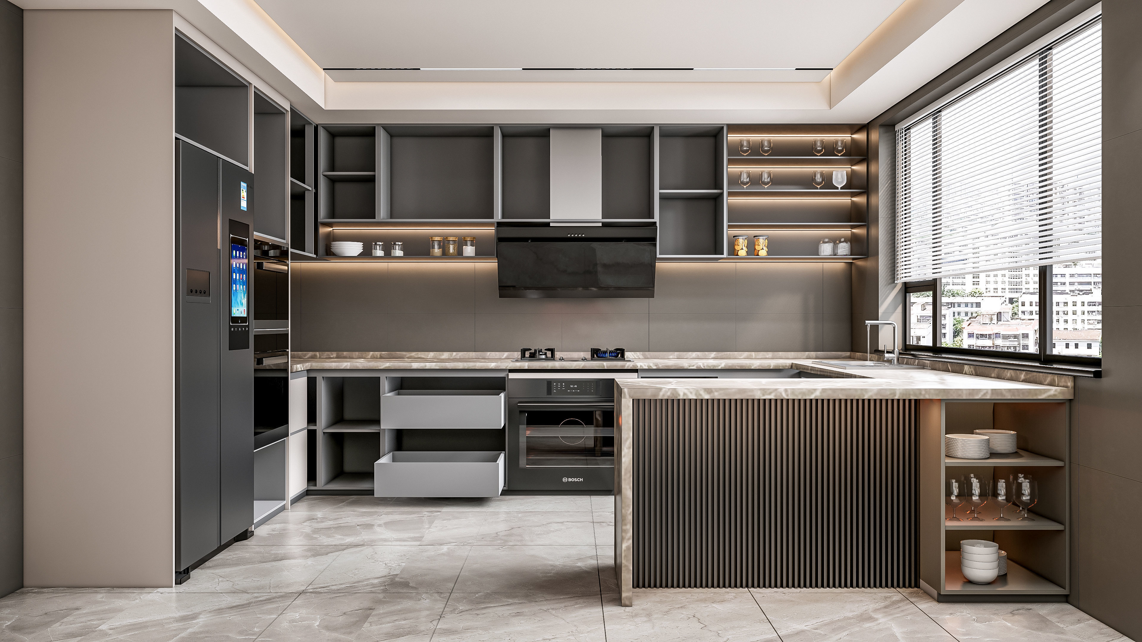 Kitchen fully parametric Resizable manufacturable 0066 3D model_12